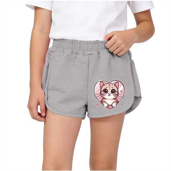 Pantalones Cortos de Cintura Elástica Impresa de Niños de Tamaño Medio Pantalones de Ropa Exterior de Verano Casual para Niños Y Niñas