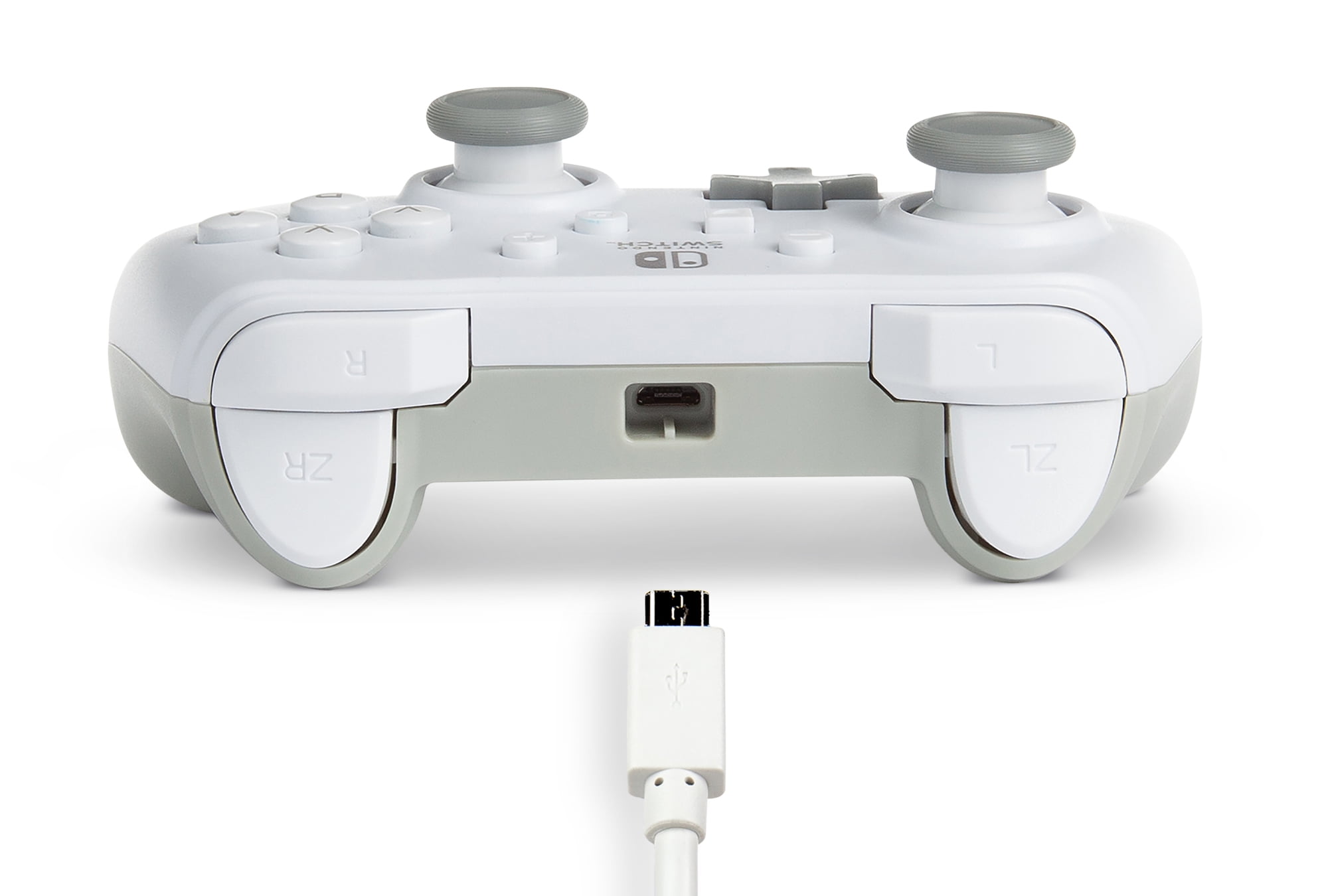 Nintendo Switch Pro Controller White on White Mod Minimalistic Controller  With White Butons 