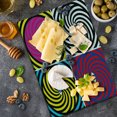 thumbnail image 5 of Psychedelic Cutting Board, Pop Art Style Hypnotic Design Swirling Patterns with Eye in Centre Dizzy Focus, Decorative Tempered Glass Cutting and Serving Board, Large Size, Multicolor, by Ambesonne, 5 of 5