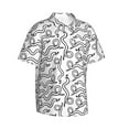 thumbnail image 2 of Daiia Hand Drawn Snake Hawaiian Shirt for Men Gentle Cotton Regular Short Sleeve Casual-Large, 2 of 9