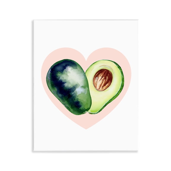 Stupell Industries Heart Shaped Avocado Food & Beverage Painting Unframed Art Print Wall Art, 11 x 14