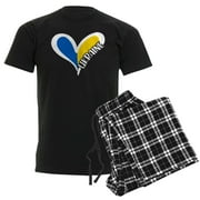 CafePress - Love Ukraine Heart Pajamas - Men's Dark Loose Fit Cotton Pajama Set