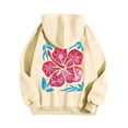 thumbnail image 6 of Arlun Womens Cute Pink Flower Hoodies Preppy Hawaiian Graphic Long Sleeve Drawstring Sweatshirts Y2k Loose Comfort Casual Fall Winter Pullover Tops with Pocket 1-Beige XL, 6 of 6