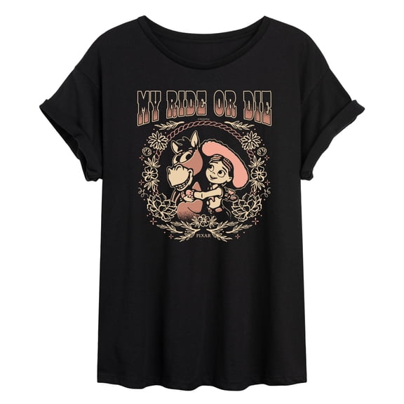 Toy Story 5 - Ride or Die Jessie and Bullseye - Juniors Oversized Graphic T-Shirt