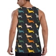 thumbnail image 3 of Easygdp Plaid Dachshund Men's Tank Top, Sleeveless Muscle T Shirts, Breathable, Quick-Dry, Loose for Gym, Running, Fitness - Medium, 3 of 9