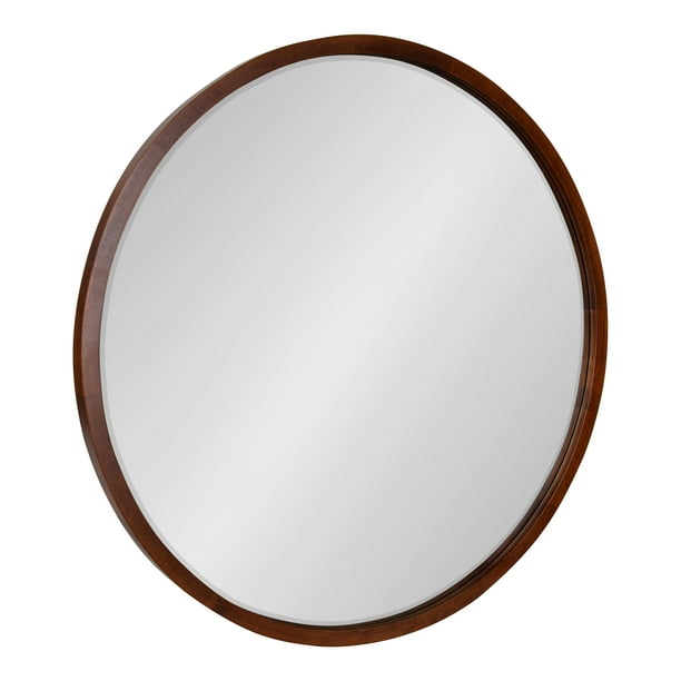 Kate And Laurel Mclean Mid Century Wood, 30 Inch Mirror Round