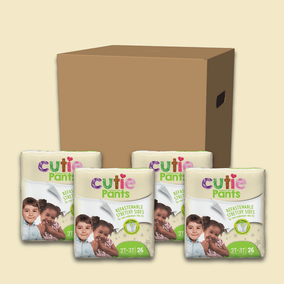 Cutie Pants Toddler Training Pants Size 2T to 3T Up to 34 lbs. WP7001/1, 26 Ct