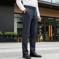 thumbnail image 5 of Hinvhai Mens Casual Chino Pants Elastic Waist Lightweight Trousers Classic-Fit Business Dress Pants with Pockets Navy M(M), 5 of 9