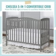 Dream On Me Chelsea 5in1 Convertible Crib, Steel Grey Steel Gray Inch