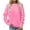 Pink, variant on WXLWZYWL Trendy Sweatshirts For Women 2023 Women Long Sleeves Casual Shirts Solid Color Round Neck Sweatshirt Crewneck Pullover Tunic Tops