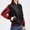 Red, variant on Tejiojio Coats Clearance Fashion Women Casual Color-block Leather Long-sleeve Uniform Loose Ladies Jacket Coat