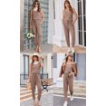thumbnail image 5 of Ekouaer Jumpsuits for Women Casual Summer Sleeveless 2026 Ribbed One Piece Romper Dressy Vacation Clothes Travel Outfits, 5 of 6