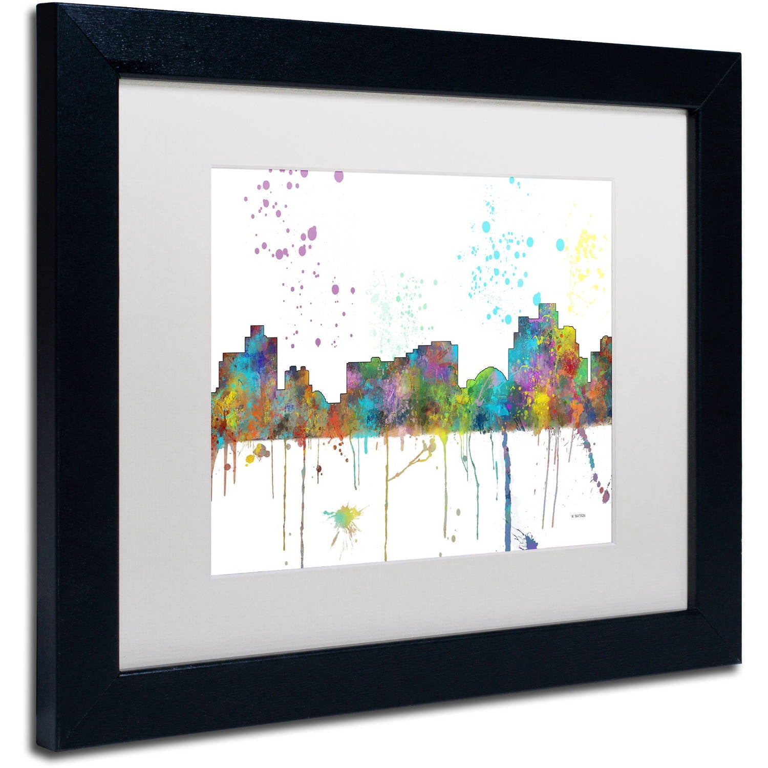 Trademark Fine Art "Reno Nevada Skyline Mclr-1" Canvas Art by Marlene Watson, White Matte, Black Frame