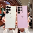 thumbnail image 3 of Compatible with Samsung Galaxy S23 Ultra 5G Case,Love Heart Pattern Electroplated Soft TPU Shockproof Protective Case Full Camera Lens Protection Cover for Samsung Galaxy S23 Ultra-Purple, 3 of 10