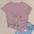 thumbnail image 5 of Women's Short Sleeve T-shirt Women'S Spring Round Neck Dandelion Printed Loose Casual Short Sleeved T Shirt,Red Women's Short sleeve T-shirt XXXL, 5 of 5