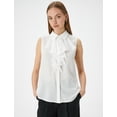 thumbnail image 5 of Buttoned Ruffle Neck Shirt, 5 of 6