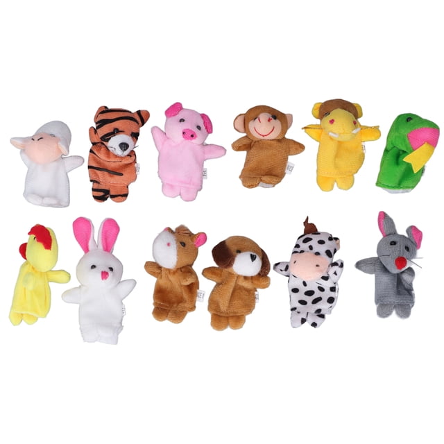 Marionetas de dedo de animales, 12 piezas Marionetas de dedo Marionetas de dedo Familia Marionetas de dedo Diseño elevado