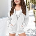 thumbnail image 2 of XEGLSBU Girls Zip up Hoodies Full-Zip Solid Color Hood Jacket with Casual Fall Hoodie with Pockets for Toddler and Teen White Size 7-8 Years, 2 of 9