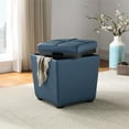 thumbnail image 2 of Ottomane de Rangement Rockford en Similicuir Bleu Ardoise, 2 of 8