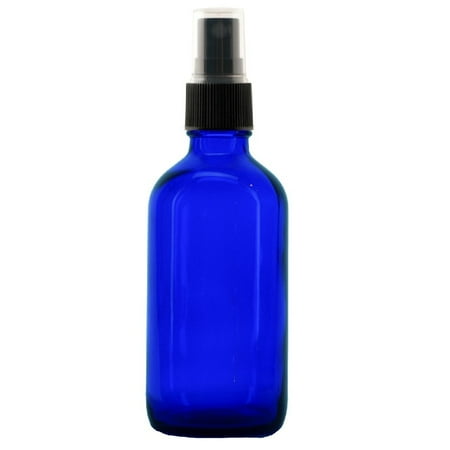 

8 oz Cobalt Blue Boston Round Glass Bottle - w/ Fine Mist Sprayer - pack of 4