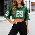 thumbnail image 2 of CONZONE Womens Summer Sports T-Shirts Short Sleeve Cropped Tops for Women Casual V Neck Number 25 Graphic Y2K Lightweight Tees Soft Cozy Dailywear, 2 of 5