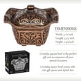thumbnail image 2 of Crystalia Decorative Candy Bowl with Lid, Square Turkish Delight Container, Ottoman Design Metal Fancy Serving Dish for Home and Kitchen, Covered Mini Sugar Holder with a Premium Gift Spoon, 2 of 6