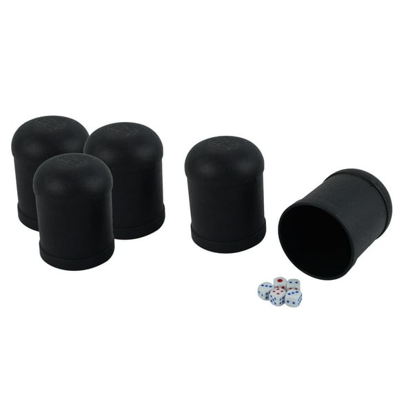 Game Dice Roller Cup Black 5 Pcs each w 5 Dices