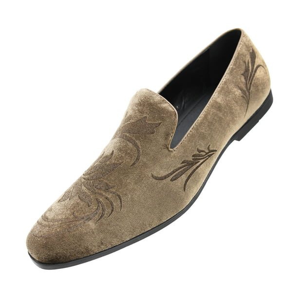 humor Vedhæft til Så mange Amali Men's Dress Shoes Posh Faux Velvet Botanical Embossed and Quilted  Smoking Slippers Available in Black, Taupe-Oyster, Stone, and Burgundy -  Walmart.com