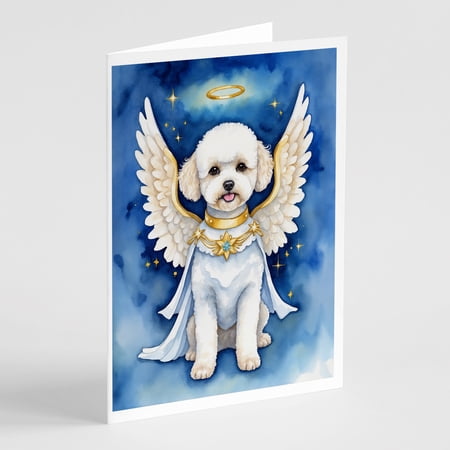 Bichon Frise My Angel Greeting Cards Pack of 8 7 in x 5 in