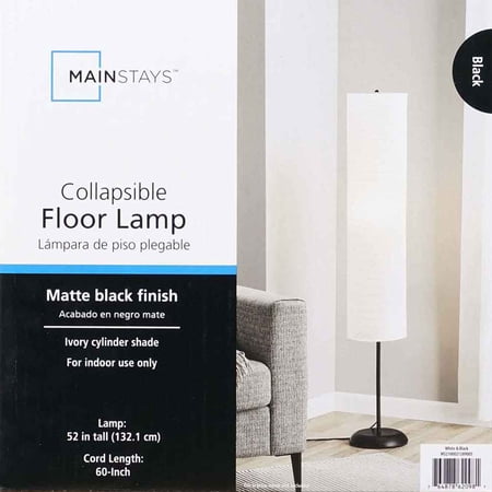 MAINSTAYS BOHEMIAN COLLAPSIBLE FLOOR LAMP, WITH RICEPAPER IVORY SHADE