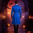 thumbnail image 5 of Men's Vintage Gothic Medieval Steampunk Long Tailcoat Jacket Victorian Frock Swallow Coat Uniform Blue XL, 5 of 6