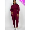 thumbnail image 2 of Women's Tracksuit Plus Size 2 Piece Outfits Ribbed Mock Neck Long Sleeve Top Workout Jogger and Leggings Pants Set, 2 of 3