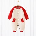 thumbnail image 2 of CAUYDY 0 3 6 9 Months 1T 2T Baby Boys Pajamas Newborn Clothes Preemie Long Sleeved Romper Fall Winter Infant Boy Soft Bodysuit Toddler Sleepers Red for Sizes 9-12 Months, 2 of 6