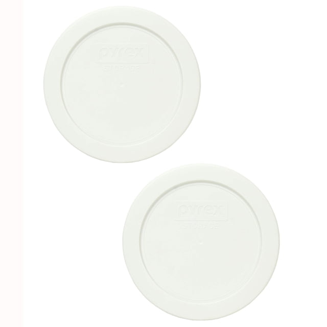 Tapa de almacenamiento de alimentos Pyrex 7200 piezas blanca redonda de plástico, paquete de 2