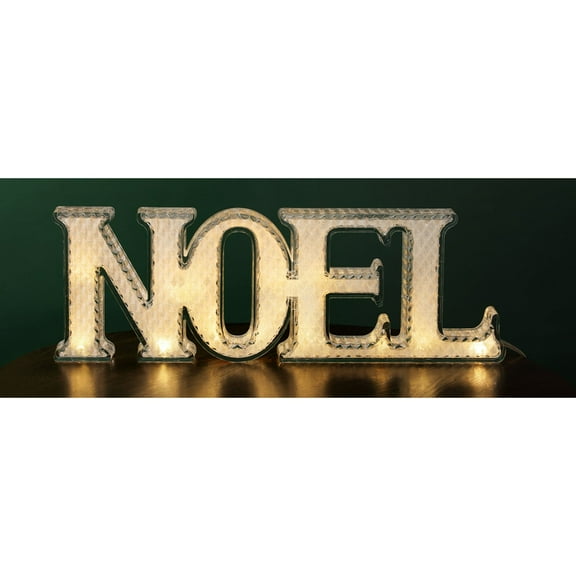 Icy Giftware LED Lighted Glittered Noel Christmas Signs - 20" - Gold