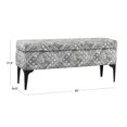 thumbnail image 4 of HomePop 17.5" Large Tribal Pattern Modern Fabric Storage Bench in Gray, 4 of 12