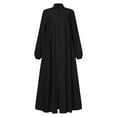 thumbnail image 4 of Women Middle Arabic Style Stand Up Collar Zipper Cardigan With Pockets Temperament Loose Robe And Elegant Prayer Robe Dress Dresses for Women Casual Summer Long Tops for Women Burkas for Women Hijab, 4 of 8