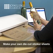 Brown Kraft Sticker Paper, 8.5 x 11 Full Sheet Label, Inkjet or Laser Printer, Online Labels (100 Sheet Pack)
