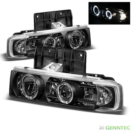 Astro Van Projector - 1995-2005 Chevy Astro Van/GMC Safari Van Twin Halo Projector Black Headlights Pair L+R 1996 1997 1998 1999 2000 2001