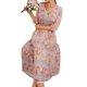 thumbnail image 4 of Txlixc Vestido bohemio casual para mujer, vestido midi de media manga con cuello en V para vacaciones Txlixc  Moda, 4 of 6