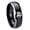 Black 2 Tone Polish Edge, variant on Leo Zodiac Concave Black Tungsten Men Ring 10MM