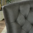 thumbnail image 6 of GDF Studio Maggie Contemporary Tufted Dining Chairs, Set of 2, Slate Microfiber and Espresso, 6 of 6