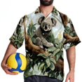 thumbnail image 4 of Koala Men's Short Sleeve Spread Collar Button Down Beach Print Casual Shirts, 4 of 6