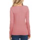 thumbnail image 2 of Jersey de mujer, camiseta ajustada de manga larga con cuello henley acanalado de color liso XBTCLXEBCO XXL;Rosado, 2 of 3