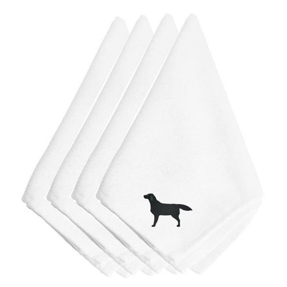 Black Labrador Retriever Embroidered Napkins, Set of 4