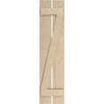 thumbnail image 2 of Ekena Millwork 11 1/2"W x 60"H Rustic Two Board Spaced Board-n-Batten Sandblasted Faux Wood Shutters w/Z-Board (Per Pair), Primed Tan, 2 of 11
