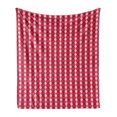 thumbnail image 1 of Argyle Soft Flannel Fleece Throw Blanket, Abstract Pattern with Rhombuses and Crossing Lines in Tones, Cozy Plush for Indoor and Outdoor Use, 50" x 60", Pearl Raspberry, by Ambesonne, 1 of 5