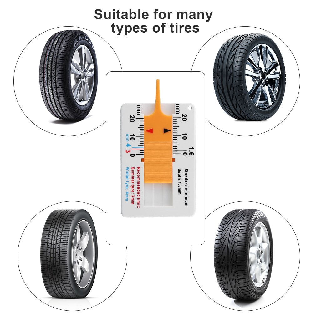 Lodenlli Measure Tool Tyre Tread Depth Gauge Tread Depth Meter For Car Trailer Motorcycle Caravan Trailer Wheel Car Accessories 