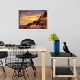 thumbnail image 2 of National Park Lighthouse Canvas Wall Art, Bass Harbor Head Lighthouse Sunset Print, Coastal Ocean Landscape Artwork for Living Room Bedroom, Ready to Hang, 2 of 6