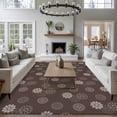 thumbnail image 4 of Brown Daisy Area Rug 5x8 Washable Rug Non Slip Modern Farmhouse Chrysanthemum Floral Large Area Rug Soft Stainresistant Indoor Floor Carpet for Living Room Bedroom Home Office Dining Room Nursery, 4 of 8